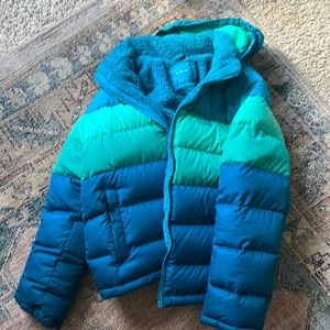 LL Bean puffer coat, winter jacket for kids with hood